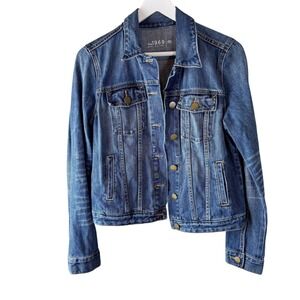 Gap 1969‎ Denim Jacket Womens Medium Blue Jean Button Up Long Sleeve Casual
